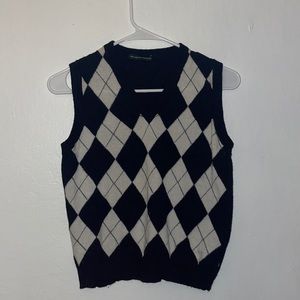 white and blue sweater vest from Brandy Melville.